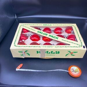 Pack of 15 vintage glass ornaments 2 1/4” in diameter by Holly